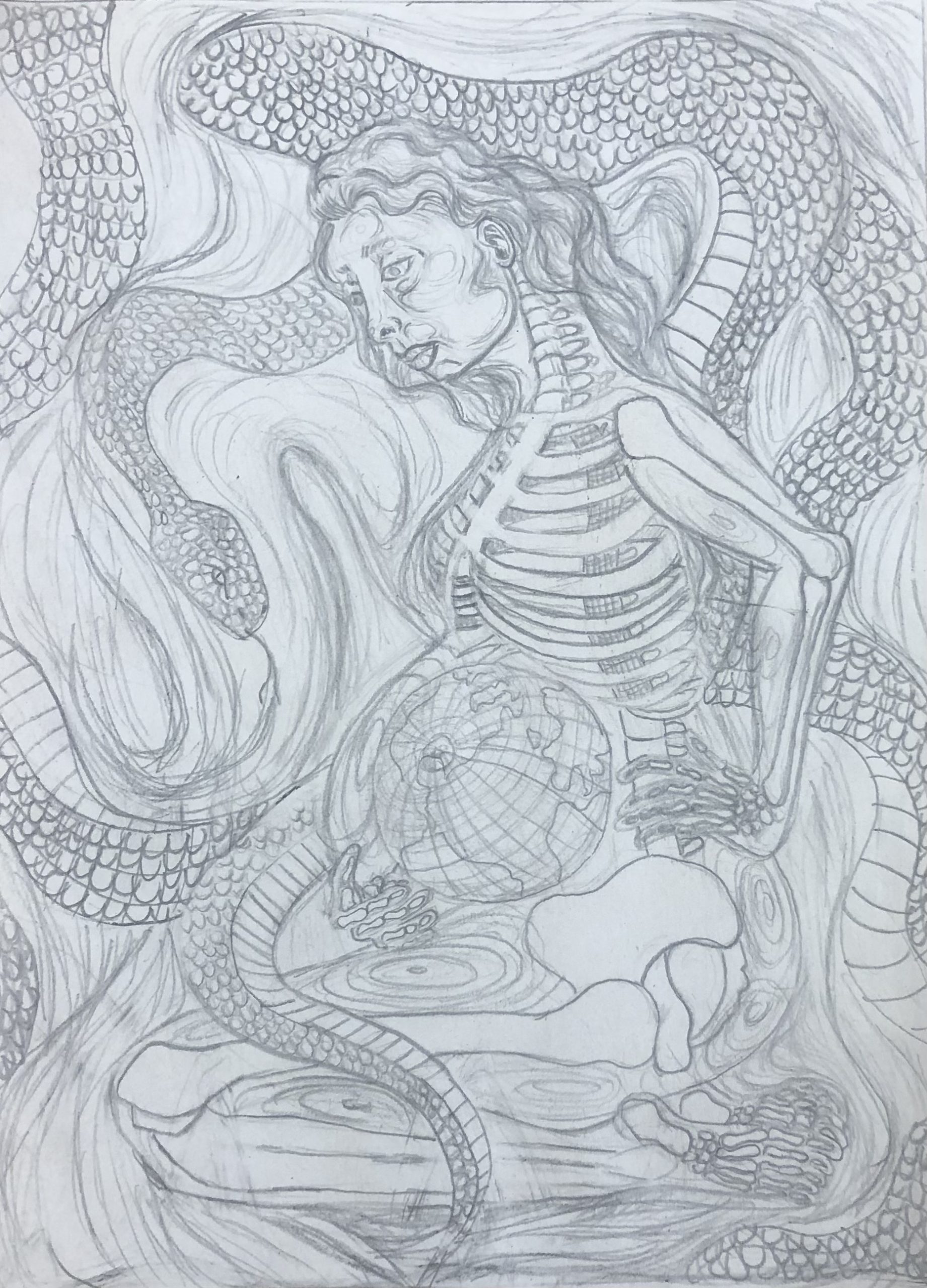 initial sketch of my etching