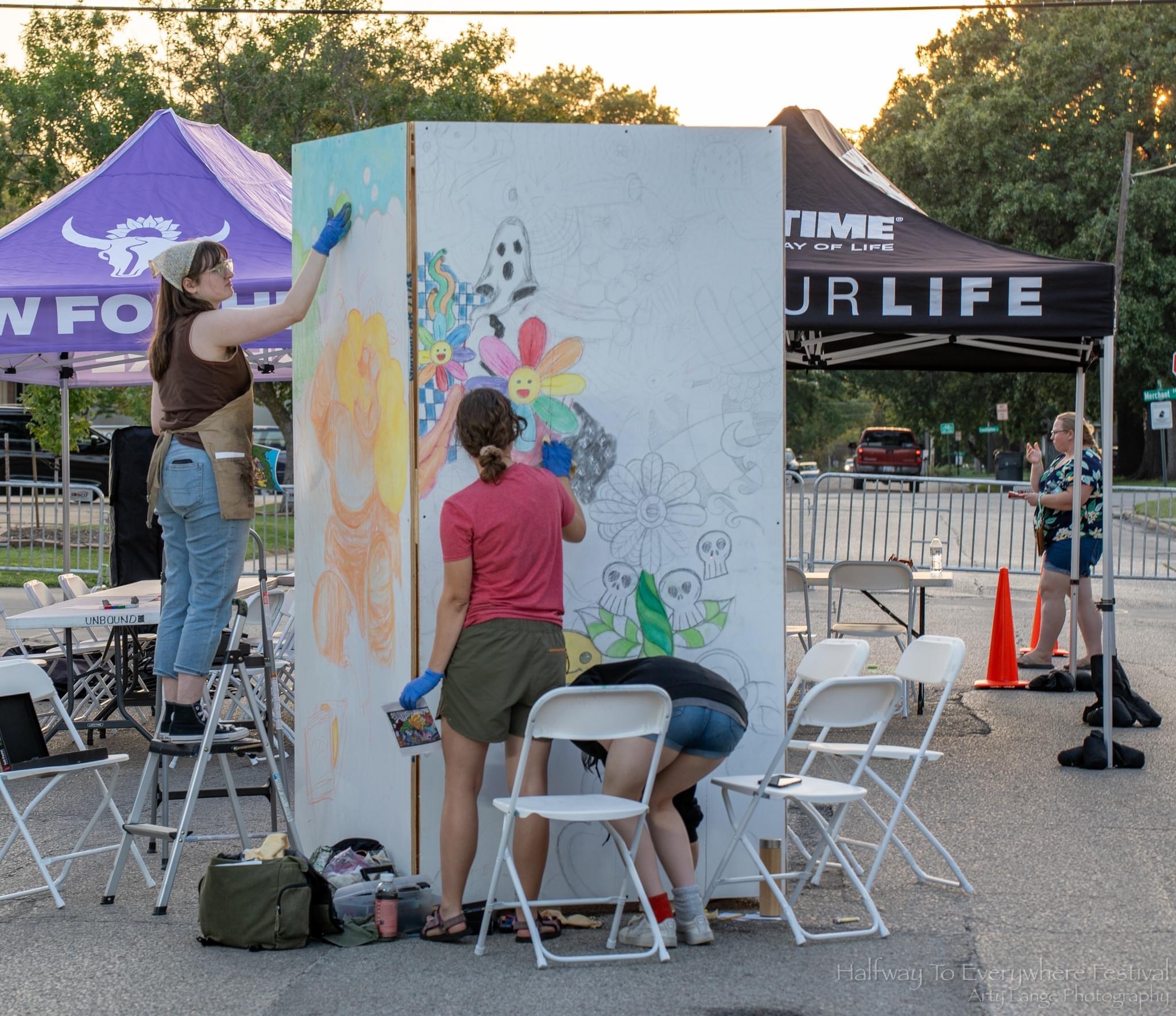 me and my sister drawing on board